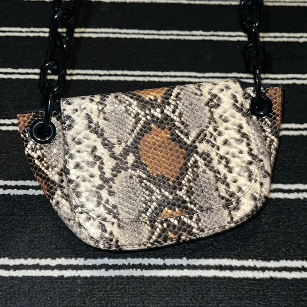 Simon Miller Bend Shoulder Bag in Snake Print